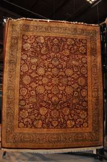 8x10 FINE WOOL HAND KNOTTED AREA RUG RUST GRAY PERSIAN  
