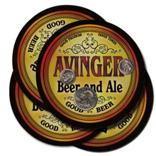 Avinger s Beer & Ale Coasters   4 pak  