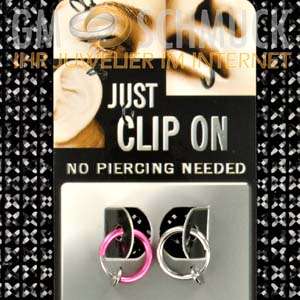 Test Fake Piercing Ring clip on 8 mm 1 x pink 1 x silber Lippen Nase 