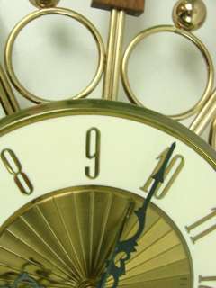 Vtg 50 Mid Century Modern Elgin Wall Clock Eames Era Atomic Wood Metal 