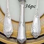 ANTIQUE FRENCH STERLING SILVER MOTHER OF PEARL FLATWARE SERVICE FOR 12 