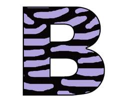 PURPLE ZEBRA ALPHABET LETTER NAME WALL STICKERS DECALS  