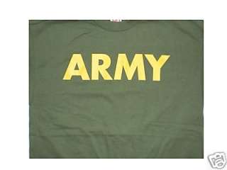 Army PT Fatigue Shirt Yellow Print L  