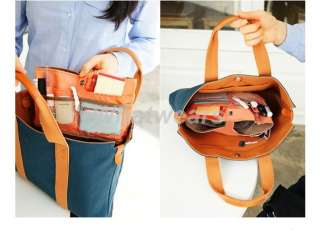 Women Handbag Organiser Large Insert Nylon Liner Organizer Multi color 