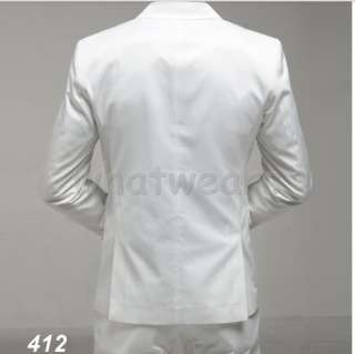 Cool Mens Slim Fit One Button Stylish Suit White Z05(Jacket Only 