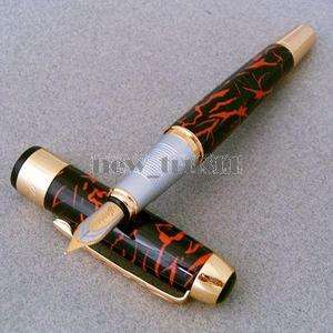 FOUNTAIN PEN JINHAO Thick NIB GOLDEN RED marble line 48  