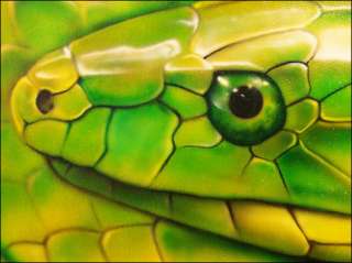 Airbrush  Leinwand  Schlange  Unikat  Gemälde  Grüne Mamba 