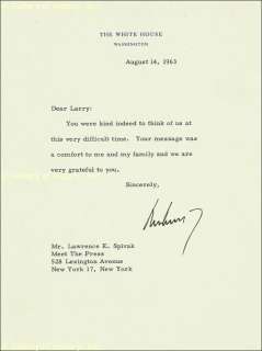 JOHN F. KENNEDY   TYPED LETTER SIGNED 08/14/1963  