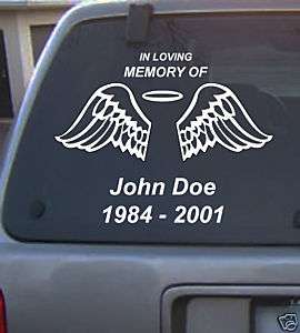 Custom In Memory of Your Loved One Decal Vinyl 4 colors  