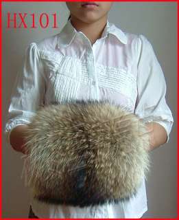 HX101 Real Raccoon Fur muff muffs  