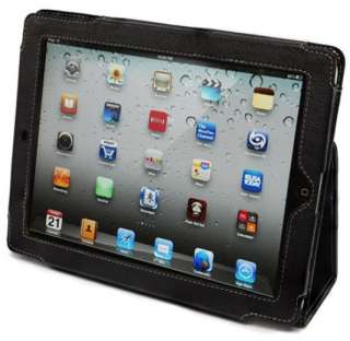 FOLIO BLACK LEATHER IPAD 2 CASE COVER STAND SKIN WALLET  