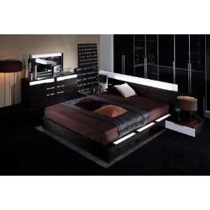   Gamma Queen Modern Platform Bed with Air Lift Storage: Home & Kitchen