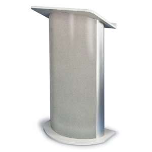  Grey Granite Curved Radius Lectern with Satin Anodized 