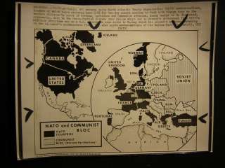North Atlantic Treaty Organization Map Post WW2 513H  