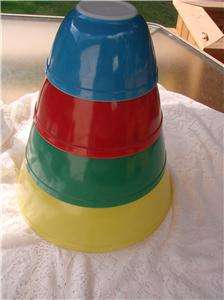   Nesting MIXING BOWL Set~PRIMARY COLOR~Yellow,Green,Red,Blue  