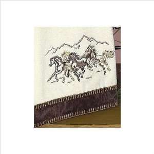 Running Horses Towel in Ivory Size Bath Towel