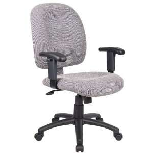   BOSS SMOKE FABRIC TASK CHAIR W/ ADJUSTABLE ARMS   Delivered: Office