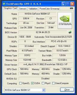 VG.9PG0Y.007 GF 9600M GT G96 630 C1 MXM II VGA Card 1GB  