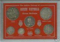  Queen Victoria British Silver Crown Coin Gift Type Set in Display Case