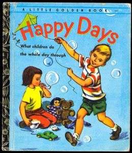 Eleanor Dart LITTLE GOLDEN BOOK Happy Days 1stEd RARE  