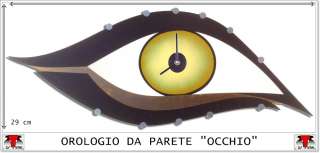 OROLOGIO DA PARETE OCCHIO design moderno col.giallo  