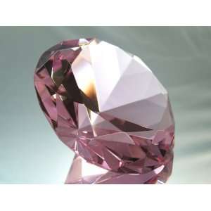  Crystal Diamond Jewel Paperweight 200 mm Pink