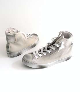   sneakers donna bianco ghiaccio sporche lacci zip ice white shoes 36