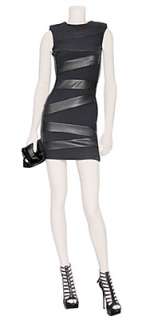   Black Banded Dress with Shoulder Pads by NEIL BARRETT 
