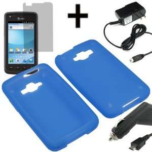   Rugby Smart i847 + LCD + Car + Home Charger  Blue Cell Phones