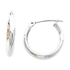 White gold Hoop Earrings Polished Jewelry New R Jewelry