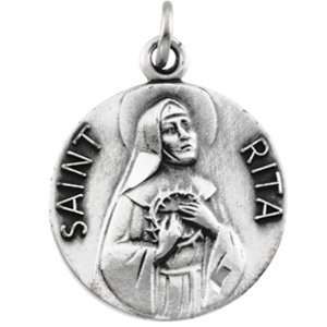  Sterling Silver St. Rita Medal   Patron Saint of Desperate 