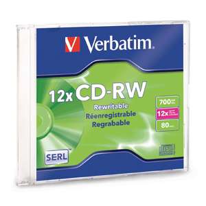 Verbatim Ver 95161 12x Cd rw Media   700mb   120mm Standard   1 Pack 