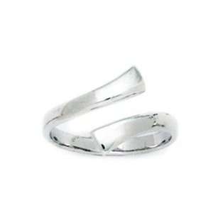 14k White Gold CZ Adjustable Elegant Body Jewelry Toe Ring 