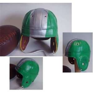  Old 1940 Eagles Style Leather Football Helmet Green 