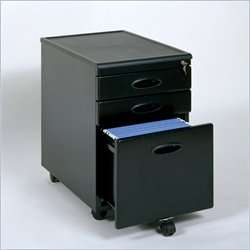 Studio RTA 3 Drawer Mobile Metal File Cabinet in Black [199122]