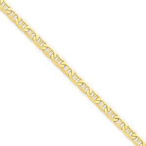    3mm, 14 Karat Yellow Gold, Flat Anchor Chain   24 inch Jewelry