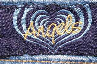 Angels sz 9 Stretch Womens Blue Jeans Denim Mini Skirt JD6  