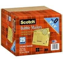 3M Scotch Bubble Envelopes Mailers 6 x 9 Size 0   2 x 25  50 pk 