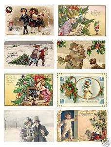 Vintage Christmas Postcard Collage Sheet A25  