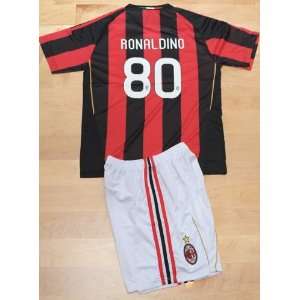  ACM AC Milan Soccer Jersey Set #80 Ronaldino Kids Youth 