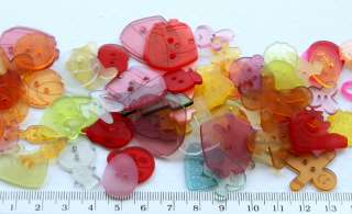 RANDOM Mix of Clear Acrylic Buttons 24 PC  