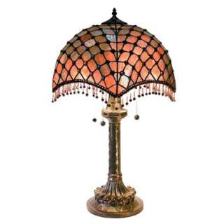 Tiffany 27 Beaded Table Lamp Red.Opens in a new window