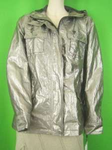 CALVIN KLEIN NEW Hooded Metallic Anorak Jacket S  