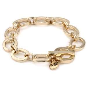 Anne Klein Daisy Gold Tone Chain Link Bracelet