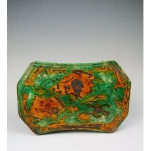  colored Pottery Square Headrest, Chinese Antique Porcelain, Pottery 