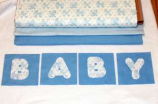   baby original rag quilt kit blue baby carriage applique 84 6 squares