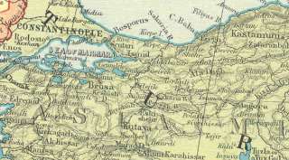 TURKEY + MIDDLE EAST Old vintage map. Edward STANFORD. Circa 1920 