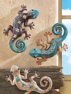  Lizard Wall Art Geckos Resin Reptiles Home Decor 9x5 NEW A9647  