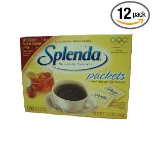 Splenda Sweetener Packets, 100 Count Packages (Pack of 12)  