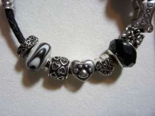 Authentic Pandora Bracelet w 11 Murano Beads & Charms   Puppy Love 